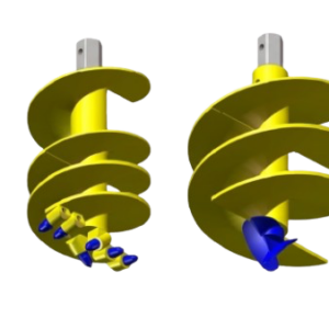 Punte per aste elicoidali con attacco esagonale | Helicoidal Pipes Head with hexagonal coupling